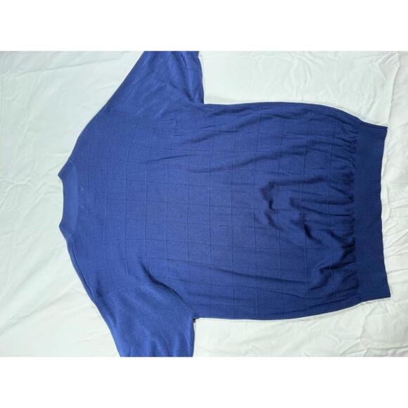 Paul Fredrick Blue Silk Short Sleeve Sweater Large - Picture 5 of 5
